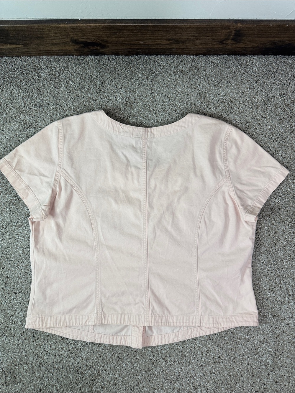 First Issue Light Pink Button-Front Short Sleeve Top - Picture 8 of 13
